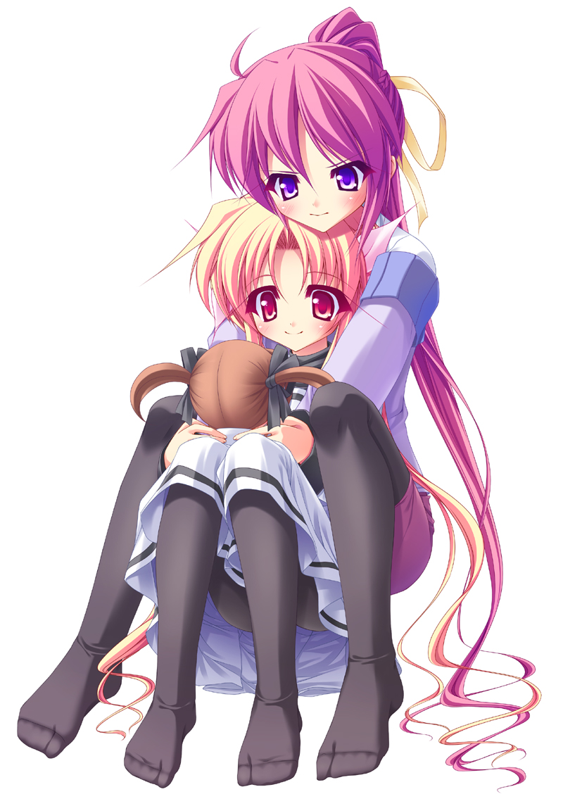 fate_testarossa, mahou_shoujo_lyrical_nanoha, pantyhose, signum, takamachi_nanoha, teruui
