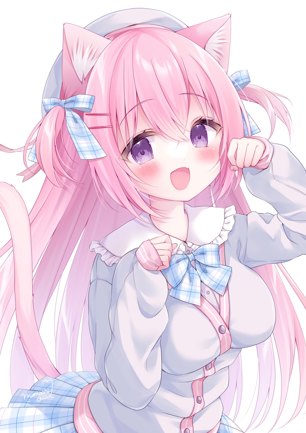 animal_ears, momochi_chia, nekomimi, seifuku, tail
