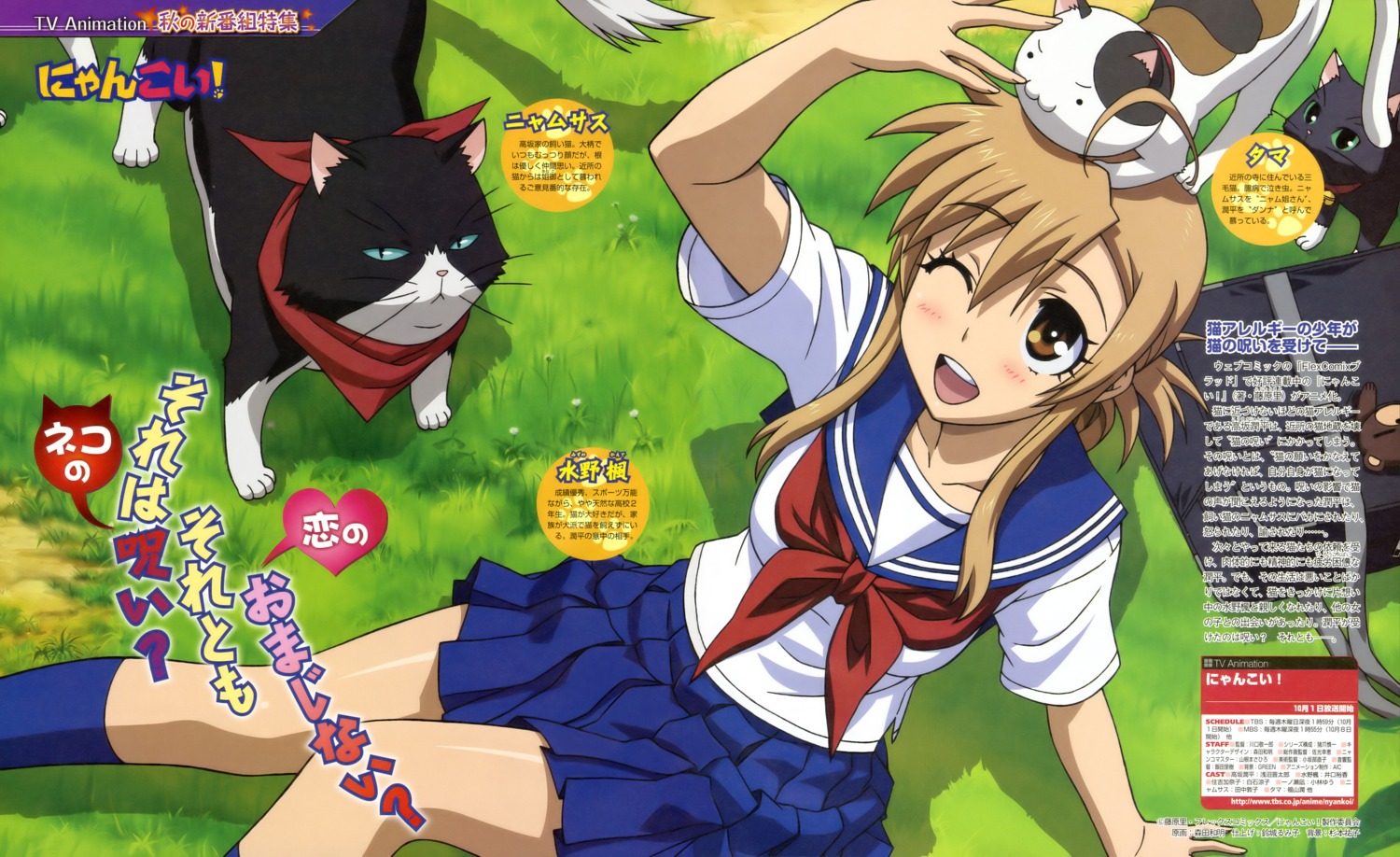mizuno_kaede, morita_kazuaki, neko, nyamsas, nyan_koi, seifuku, tama_(nyan_koi)