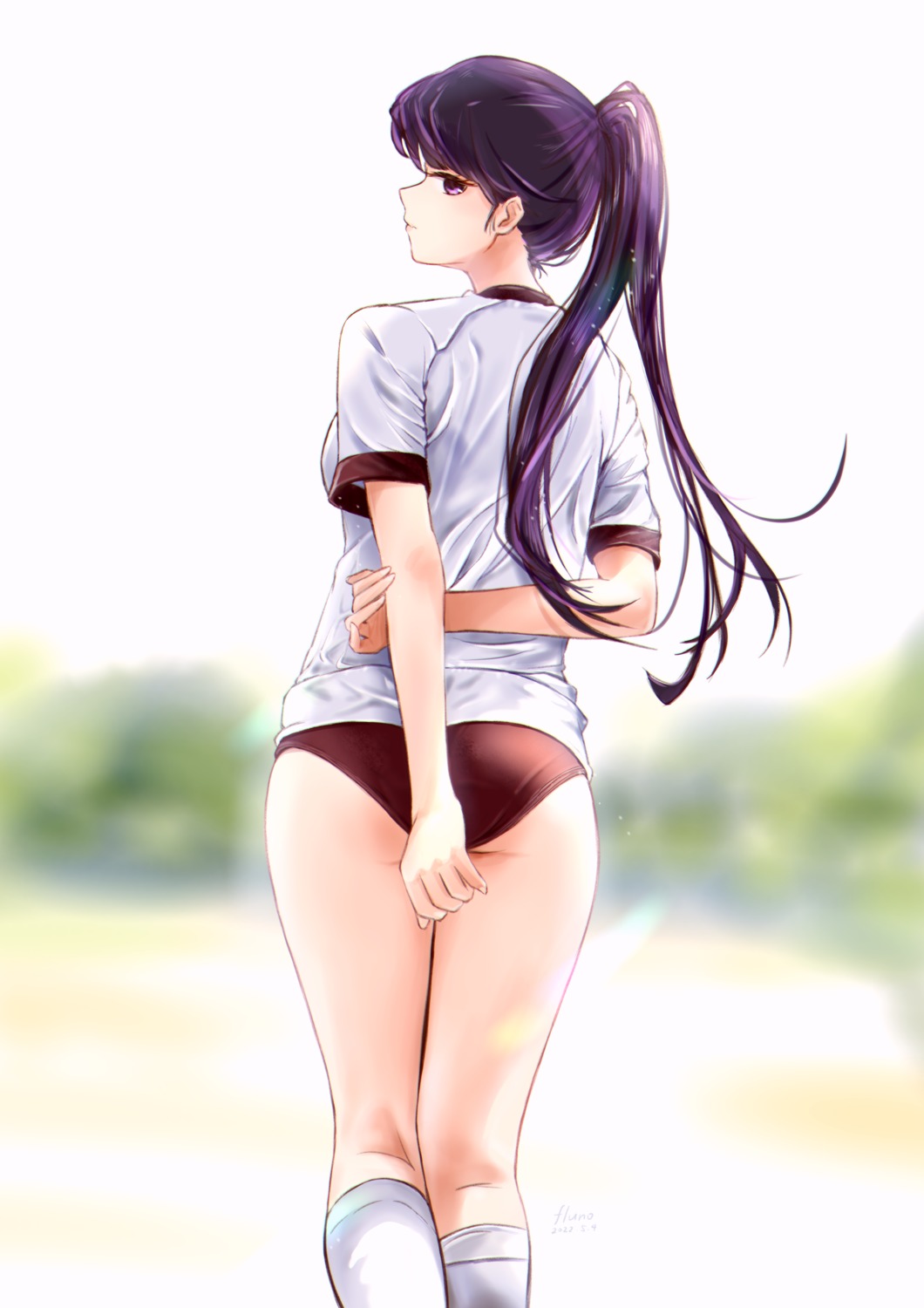 ass, buruma, fluno, gym_uniform, komi-san_wa_komyushou_desu., komi_shouko