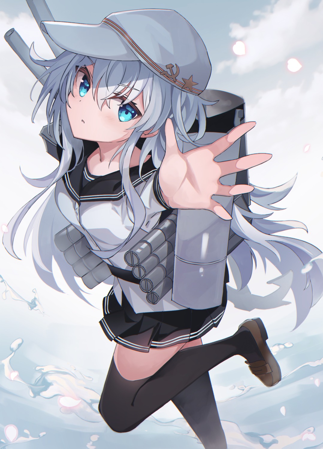 fathom, hibiki_(kancolle), kantai_collection, seifuku, thighhighs, verniy_(kancolle)
