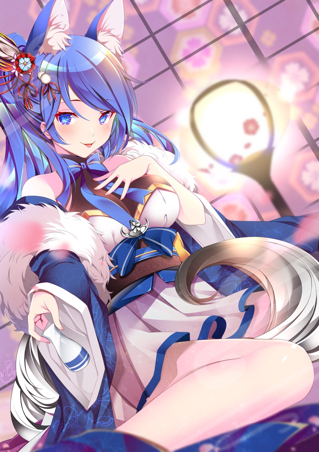 animal_ears, azur_lane, japanese_clothes, jintsuu_(azur_lane), origami_sayah
