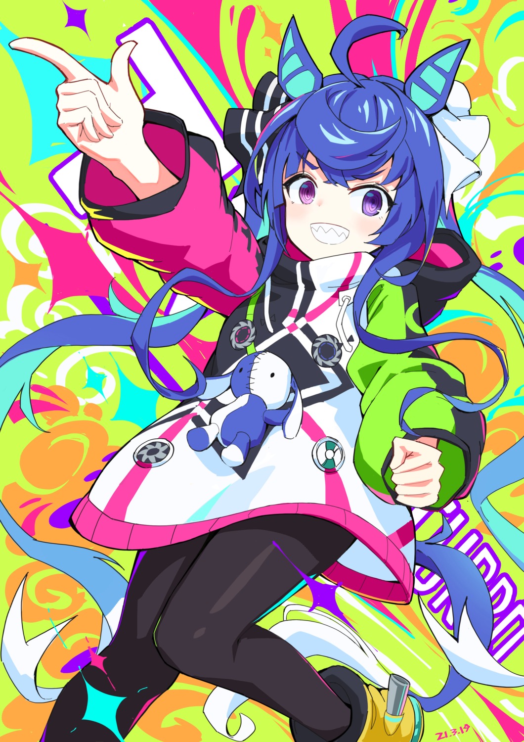 animal_ears, heterochromia, pantyhose, tail, twin_turbo_(umamusume), uma_musume_pretty_derby, uniform, ye_yemail