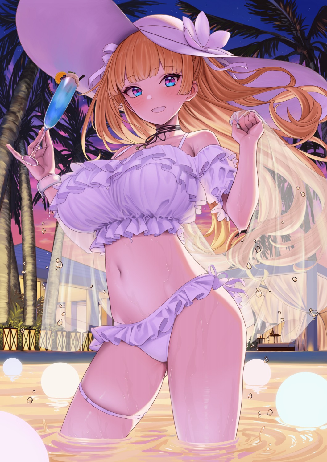 bikini, cleavage, garter, lina_bell_roll, michihasu, swimsuits, wet