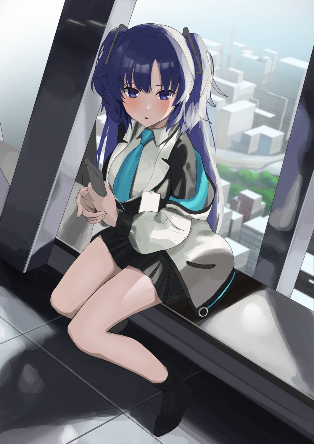 blue_archive, hayase_yuuka, seifuku, zyaki