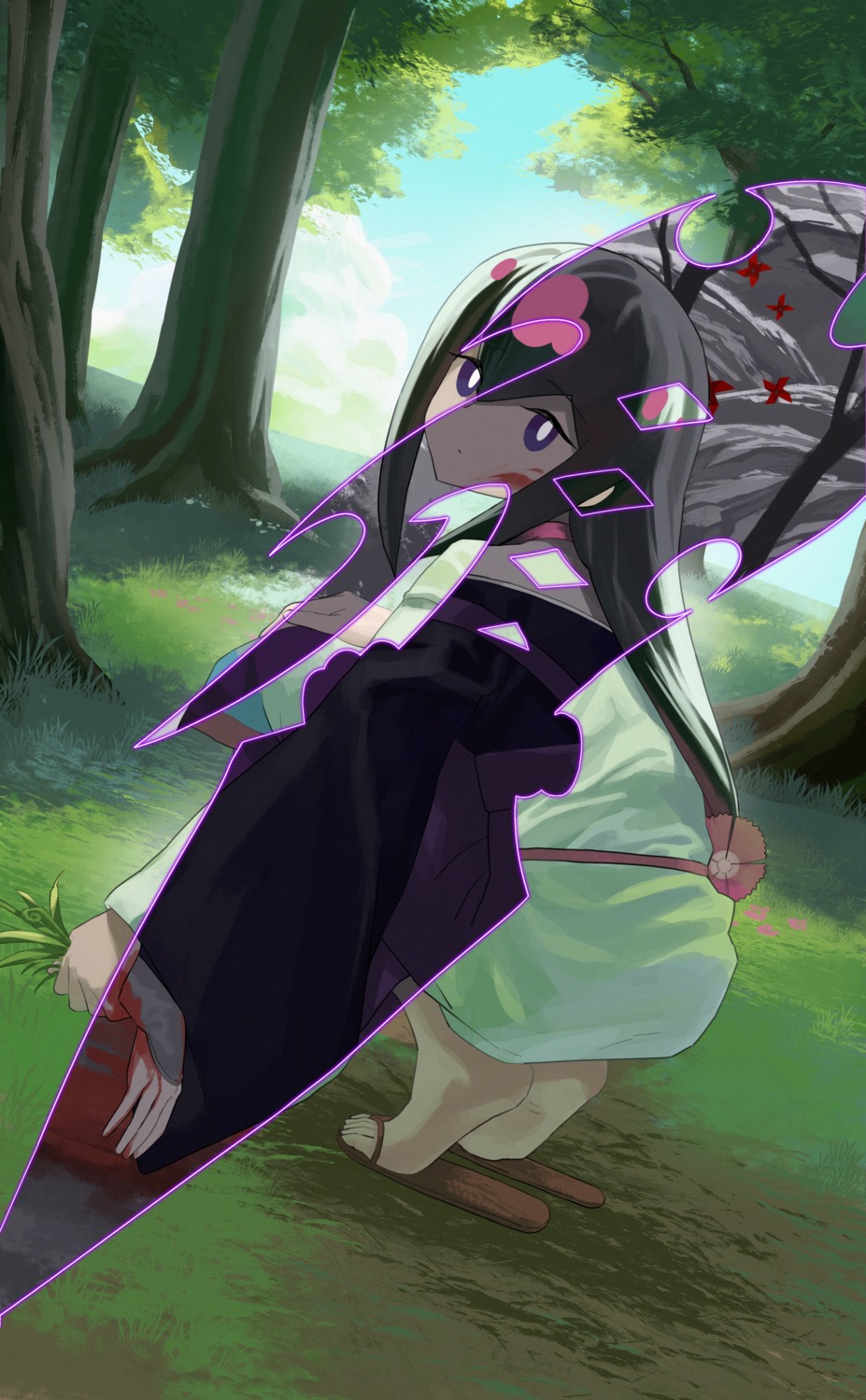 blood, japanese_clothes, katanagatari, yasuri_nanami, zyaki