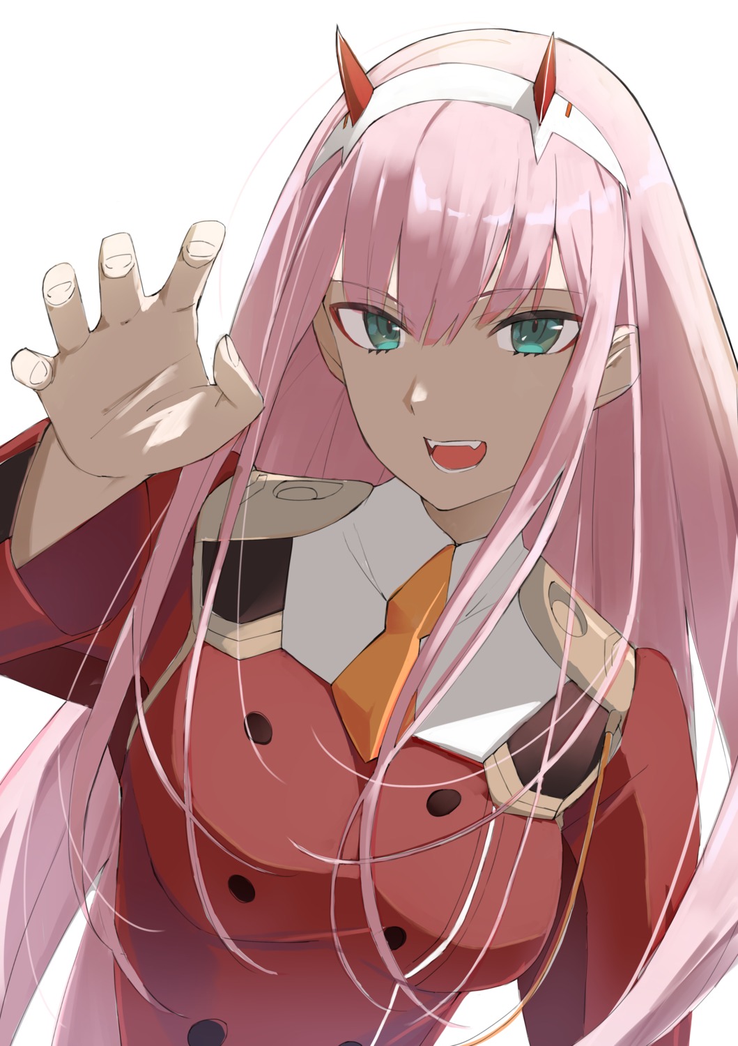 darling_in_the_franxx, horns, marie_(pixiv31942978), uniform, zero_two_(darling_in_the_franxx)