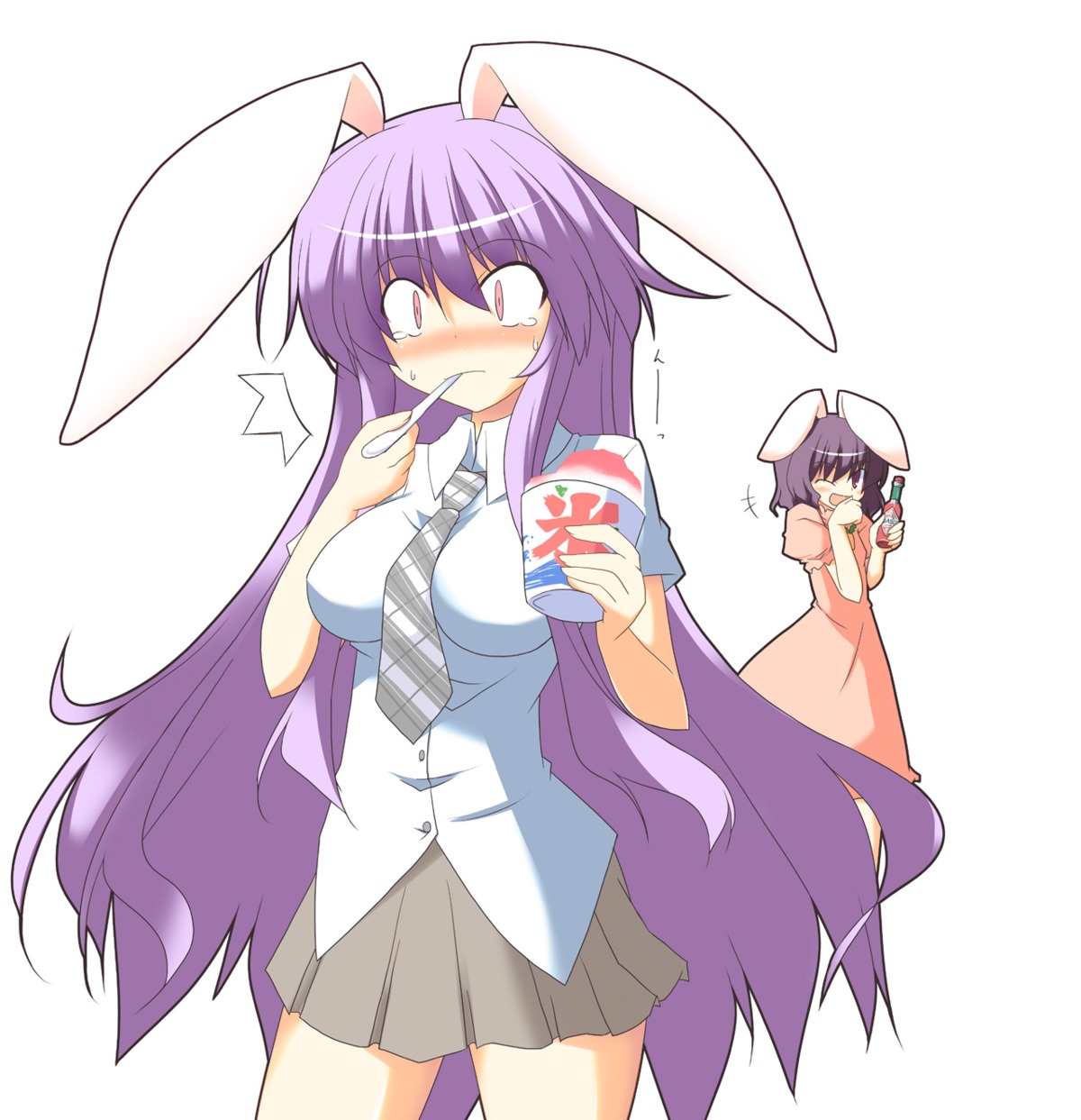 animal_ears, bunny_ears, inaba_tewi, kugui_kiyunemu, reisen_udongein_inaba, touhou