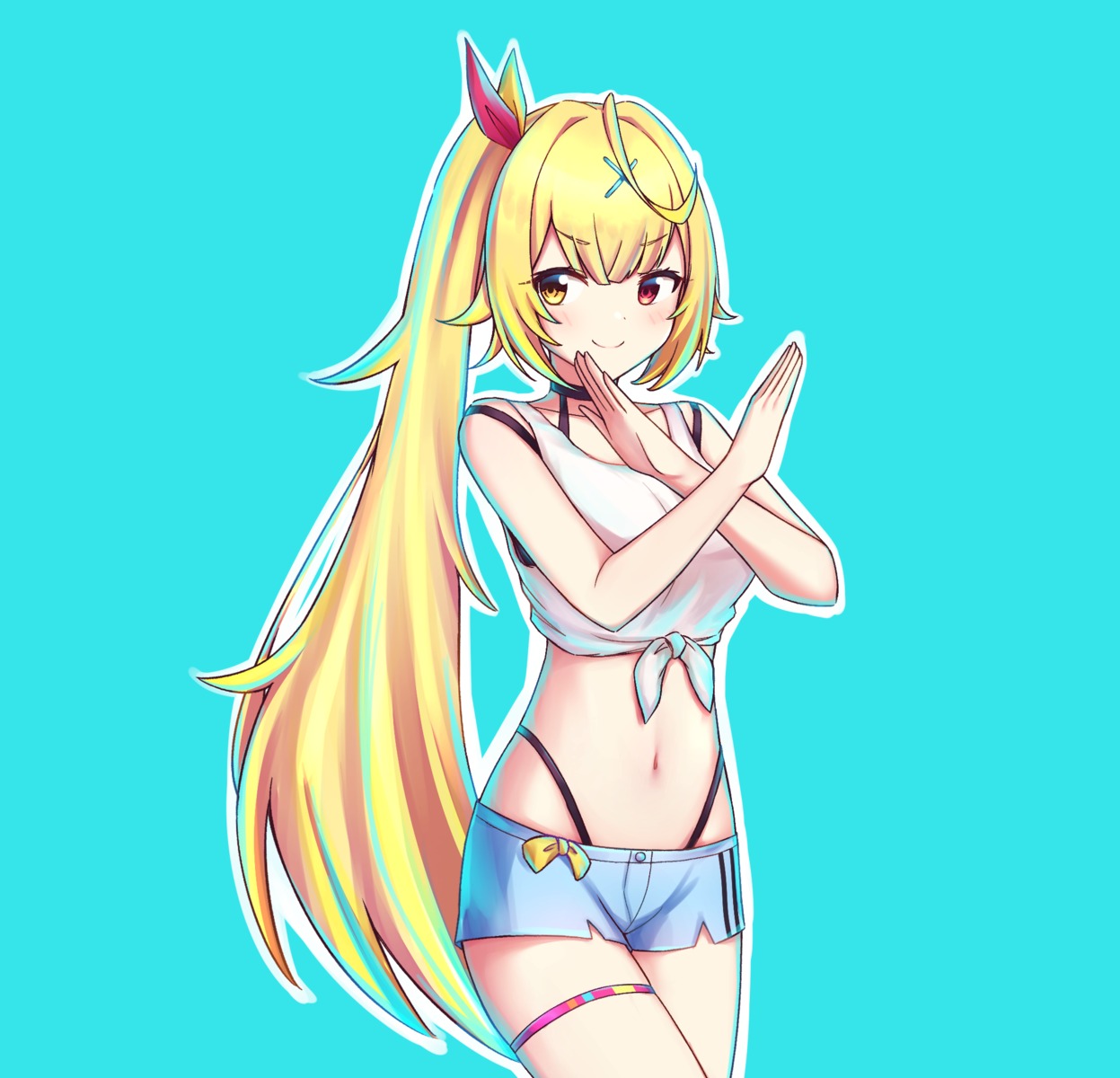 garter, heterochromia, hoshikawa_sara, kenken_(keuken), nijisanji, pantsu