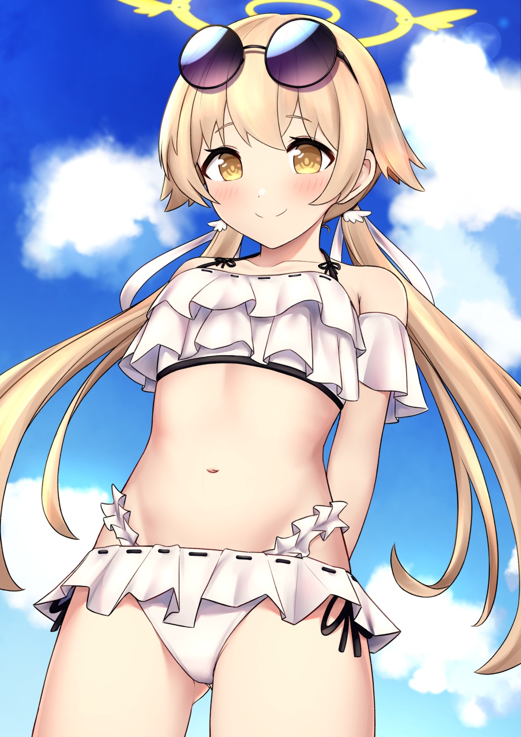 ajitani_hifumi, bikini, blue_archive, halo, kenken_(keuken), megane, swimsuits