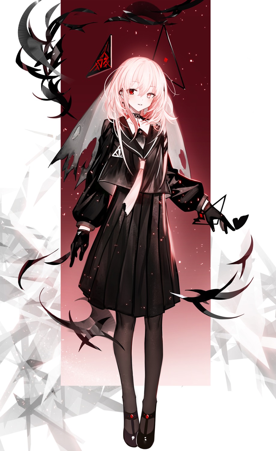 heterochromia, juexing_(moemoe3345), pantyhose, seifuku
