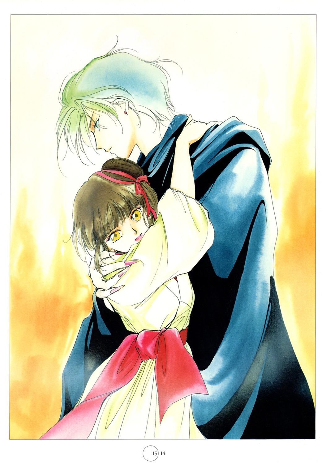 kakinouchi_narumi, larva, miyu, vampire_princess_miyu, watercolor