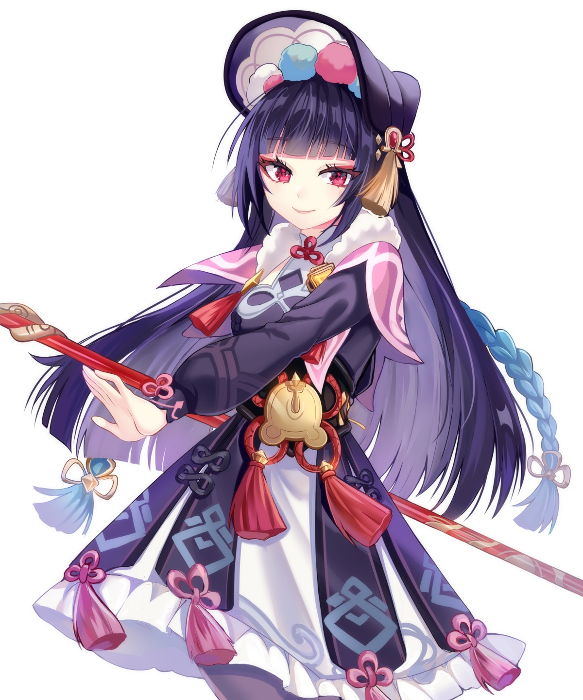 asian_clothes, genshin_impact, pantyhose, weapon, yaya_chan, yun_jin