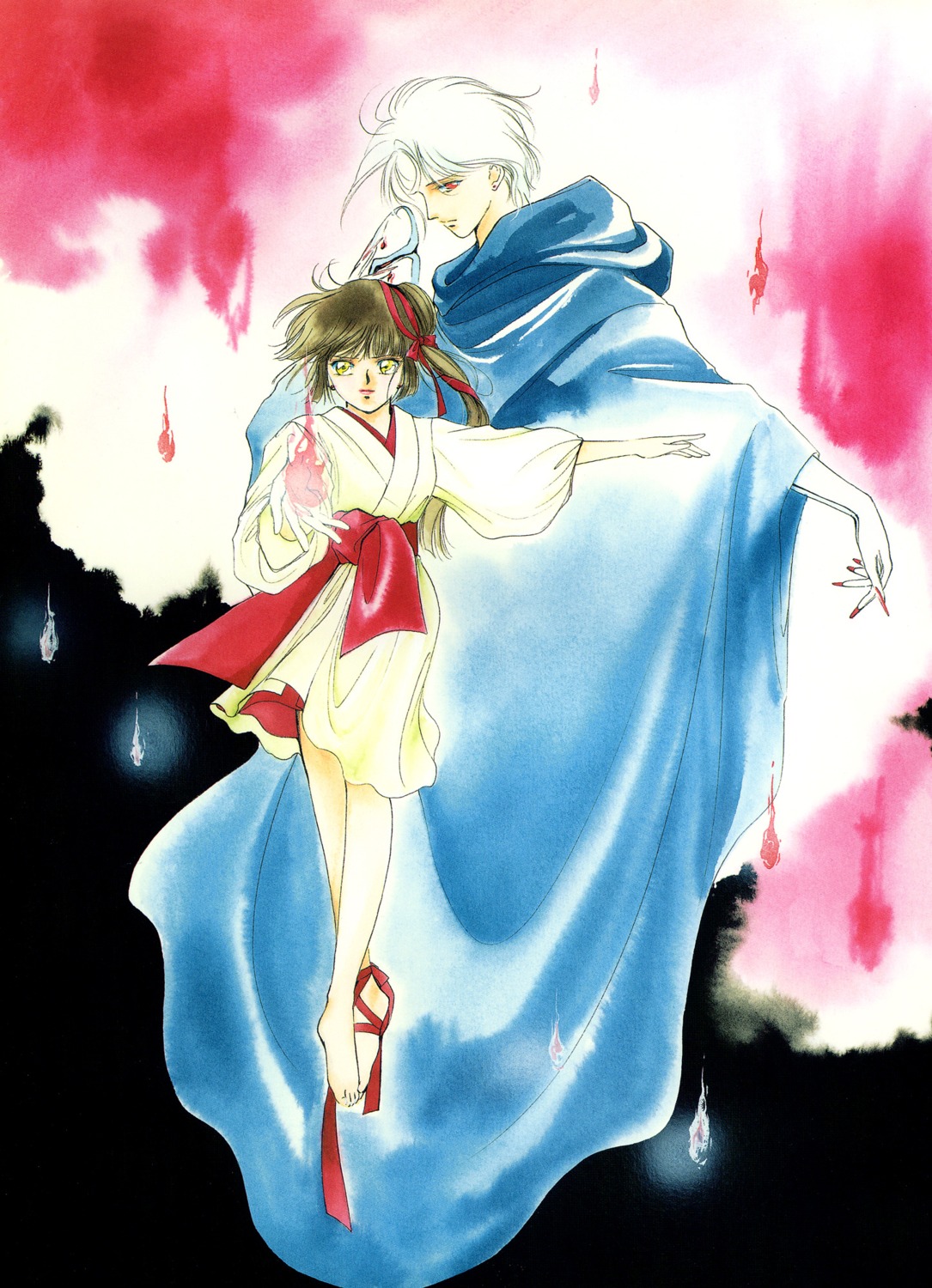 kakinouchi_narumi, larva, miyu, vampire_princess_miyu, watercolor