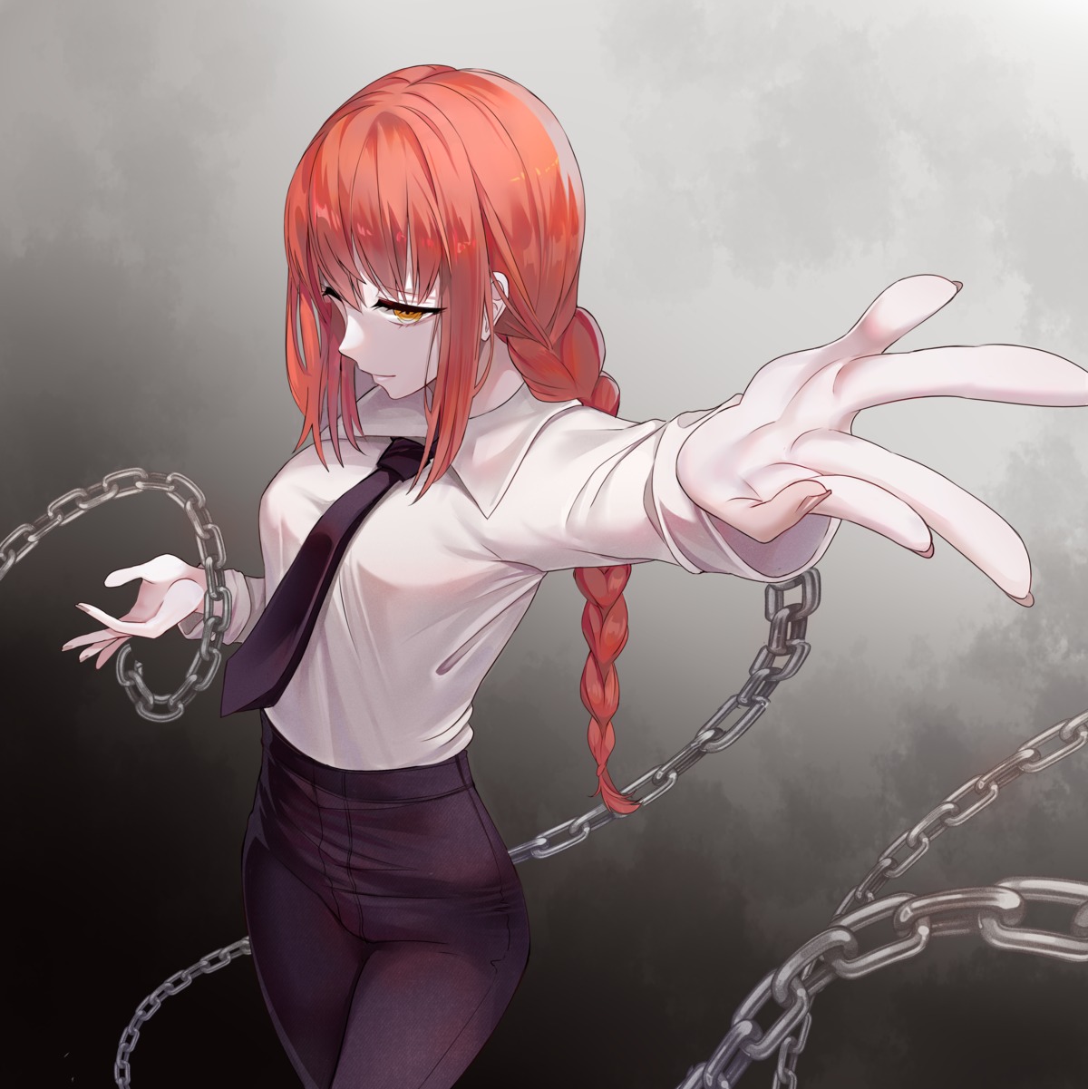 chainsaw_man, dress_shirt, makima_(chainsaw_man), yaya_chan