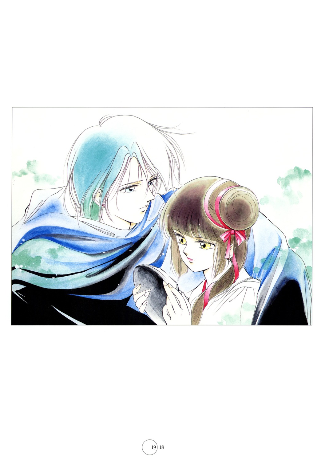 kakinouchi_narumi, larva, miyu, vampire_princess_miyu, watercolor