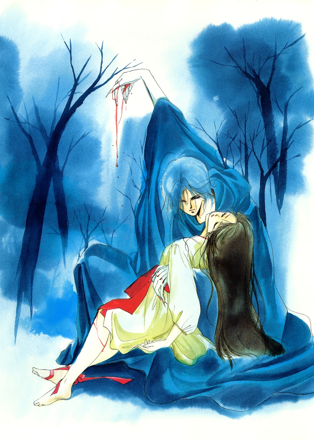 kakinouchi_narumi, larva, miyu, vampire_princess_miyu, watercolor