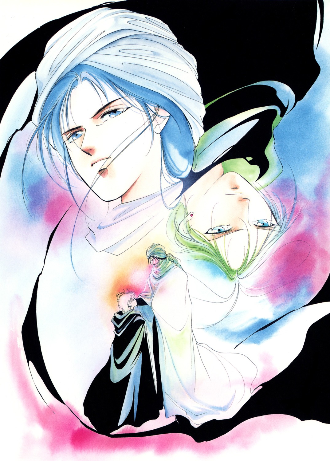 kakinouchi_narumi, larva, male, pazusu, vampire_princess_miyu, watercolor