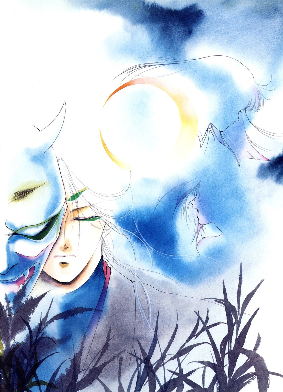 kakinouchi_narumi, ranka, vampire_princess_miyu, watercolor