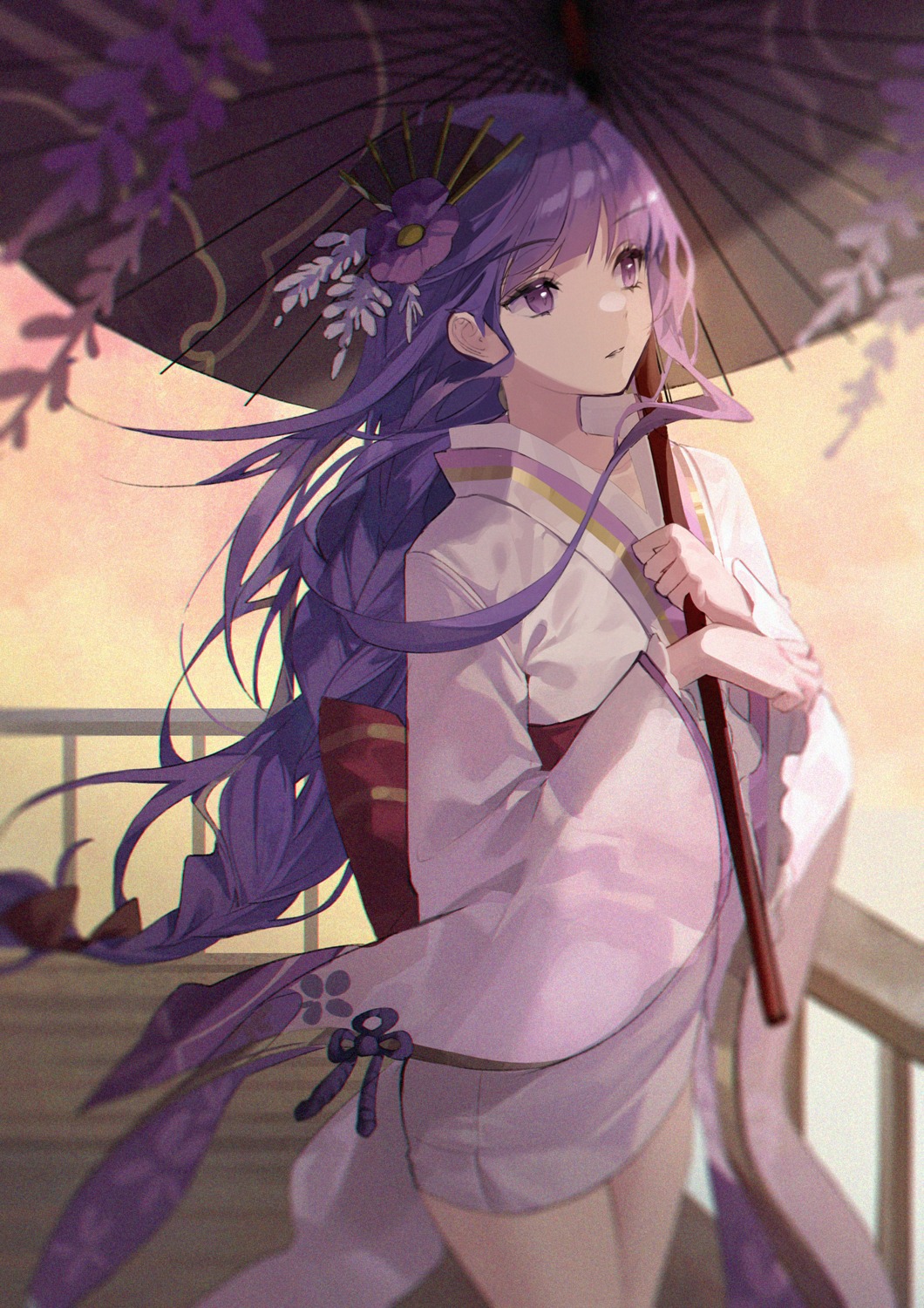 genshin_impact, kimono, raiden_shogun, retty2706, umbrella