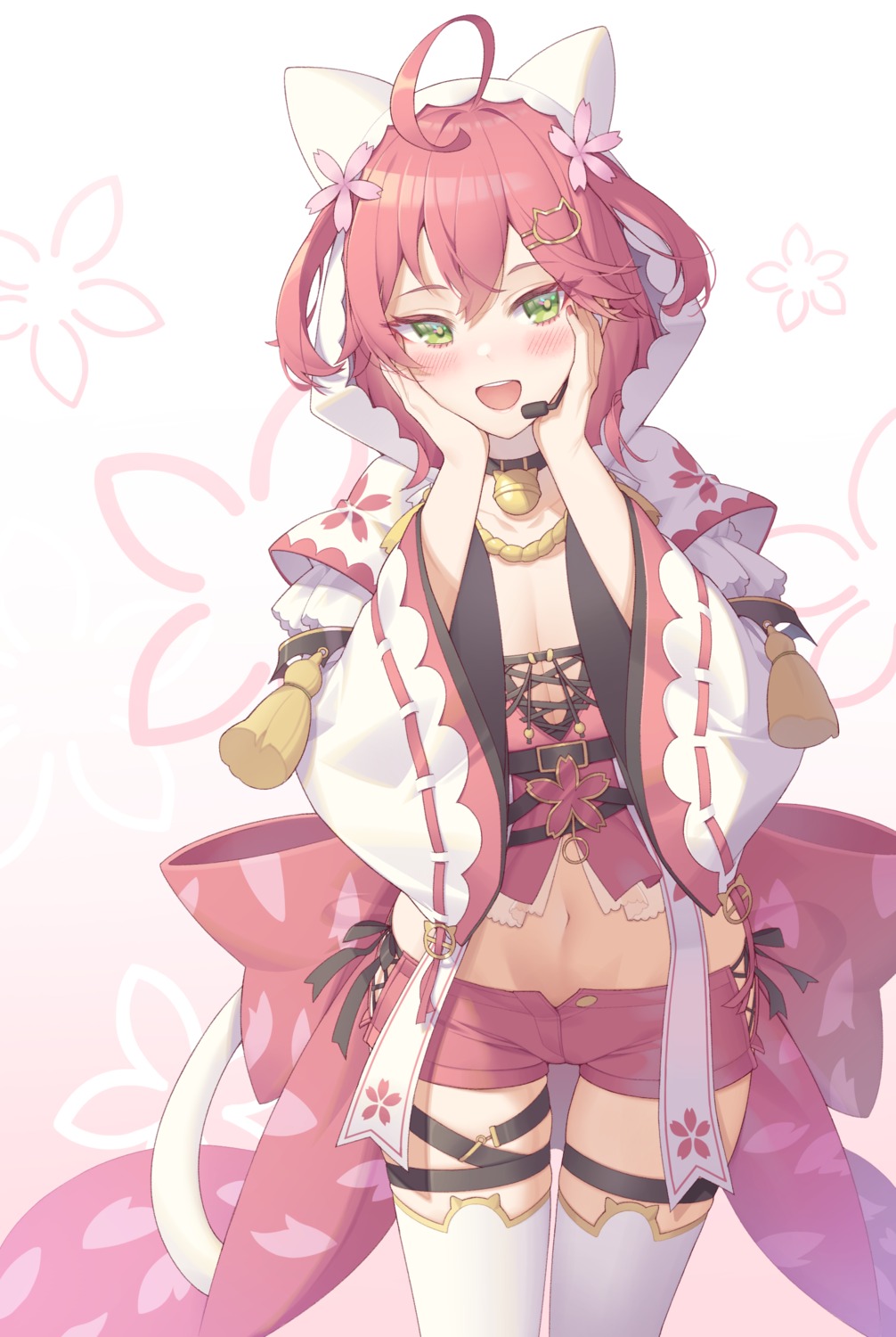 hololive, hop3, japanese_clothes, mikono_sakura, thighhighs