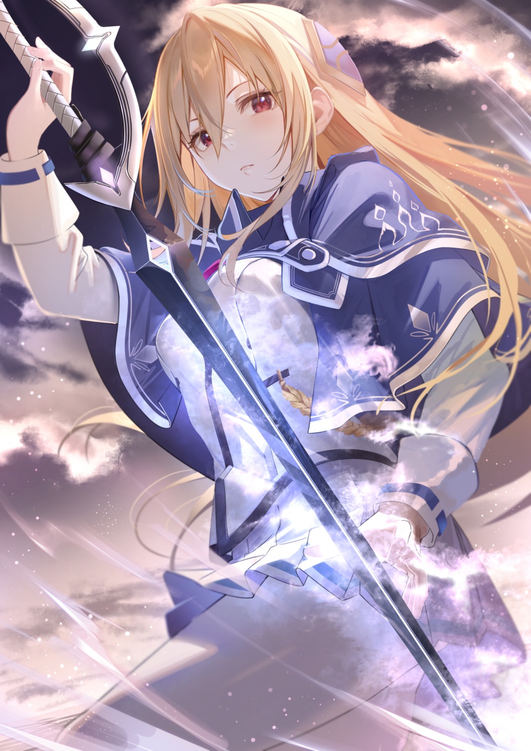 heaven_burns_red, seifuku, shirakawa_yuina, sola_(solo0730), sword