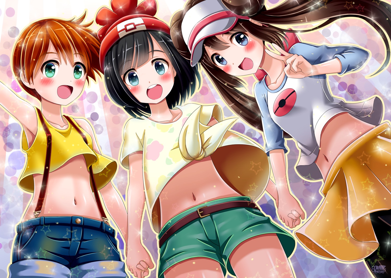bluebird_(bluebird90), kasumi_(pokemon), mei_(pokemon), mizuki_(pokemon), pantyhose, pokemon, pokemon_b2w2, pokemon_frlg, pokemon_rgby, pokemon_sm