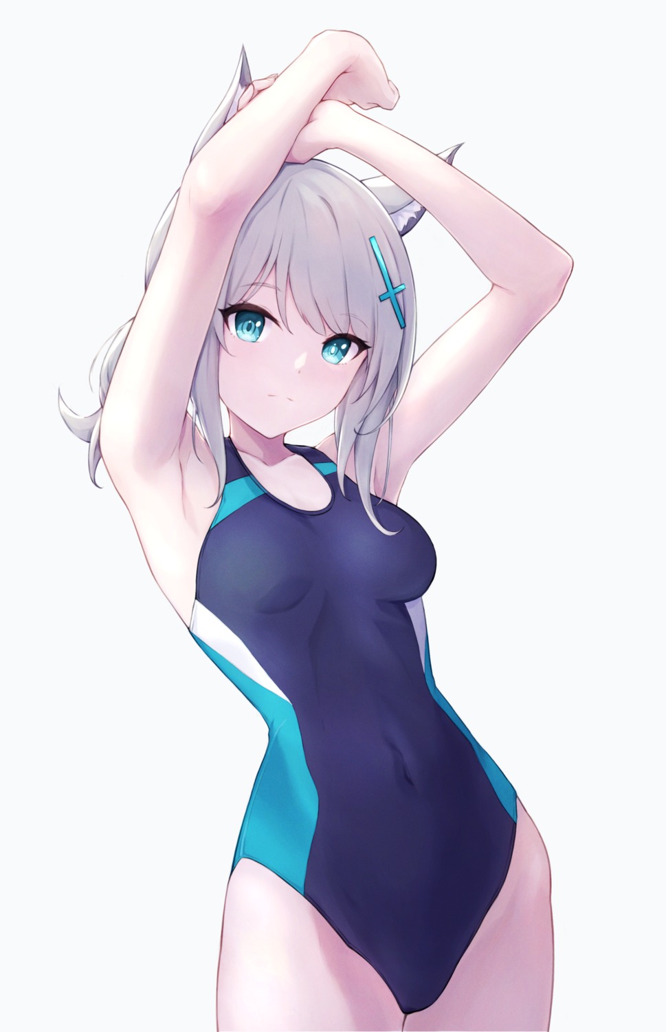 animal_ears, blue_archive, evanstan, nekomimi, sunaookami_shiroko, swimsuits