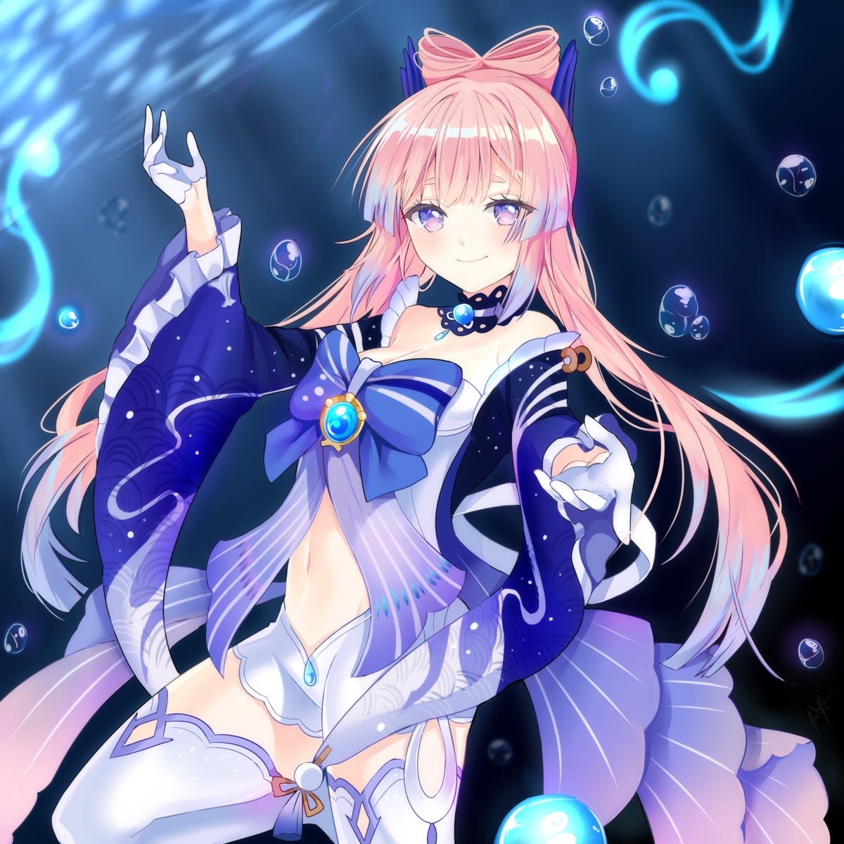 genshin_impact, sangonomiya_kokomi, thighhighs, yaya_chan