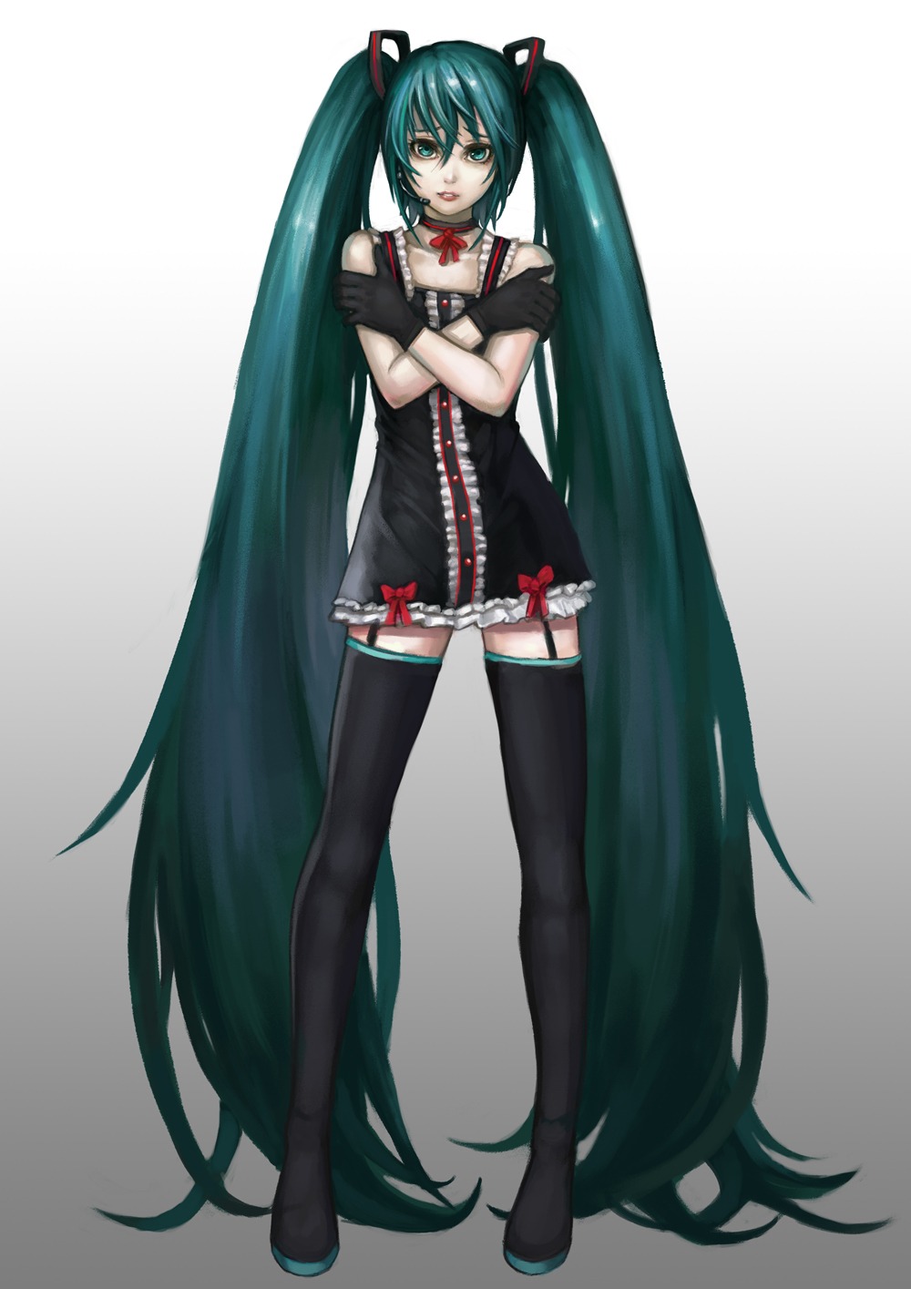 hatsune_miku, ryouki_tamashii, thighhighs, vocaloid
