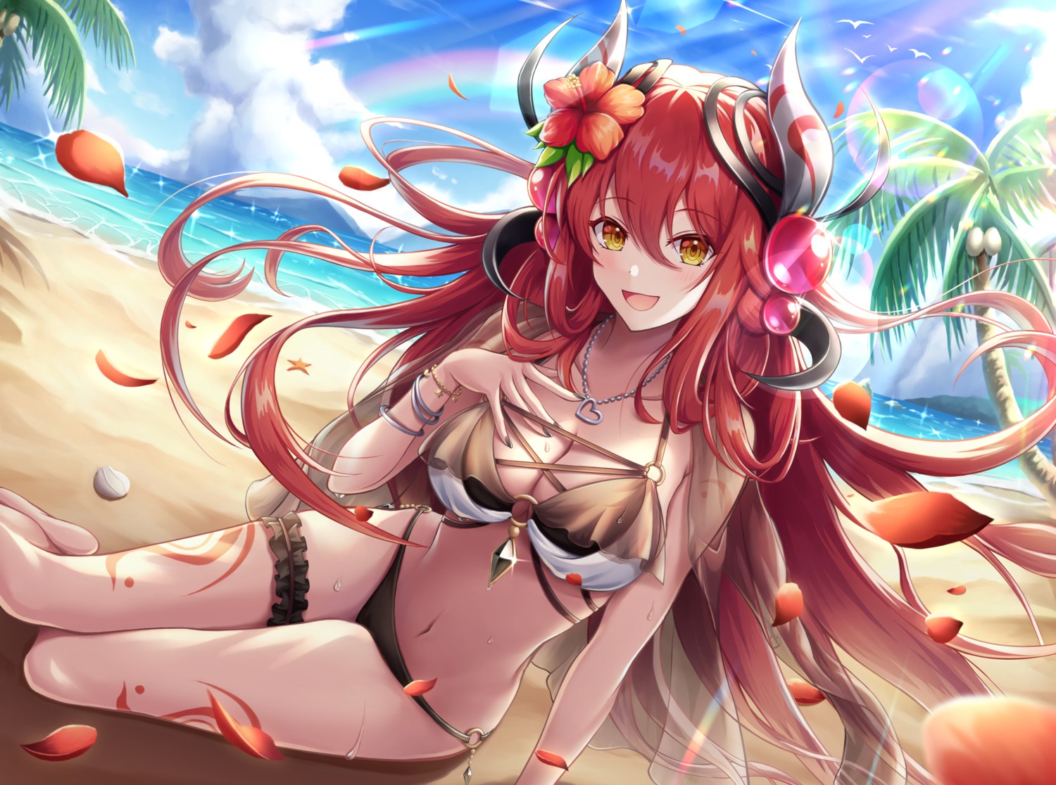 bikini, garter, horns, swimsuits, unisenpai, yugioh