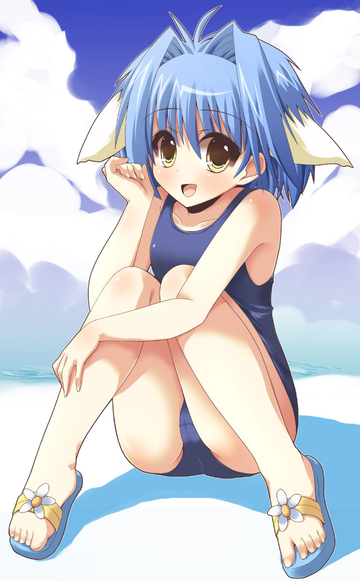 animal_ears, galaxy_angel, mint_blancmanche, school_swimsuit, shinshin, swimsuits