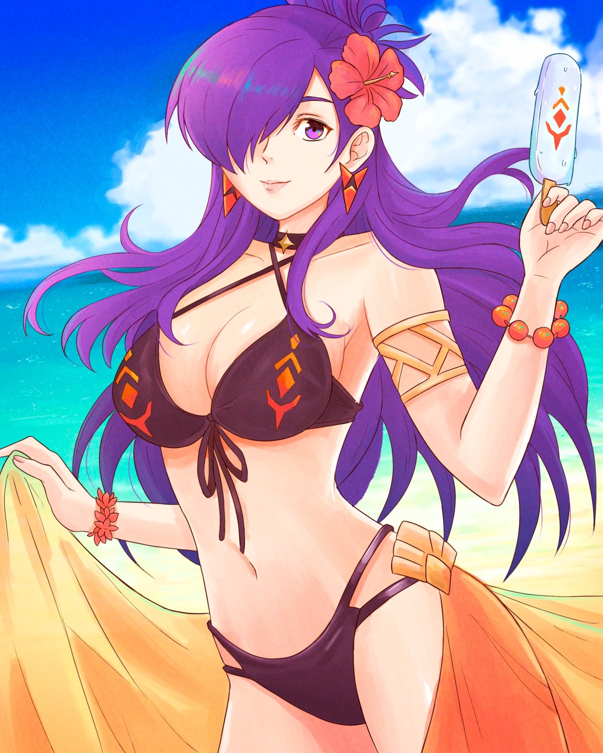 bikini, cleavage, fire_emblem, fire_emblem_three_houses, fire_emblem_warriors:_three_hopes, shez_(fire_emblem), shez_(fire_emblem)_(female), swimsuits, truejekart