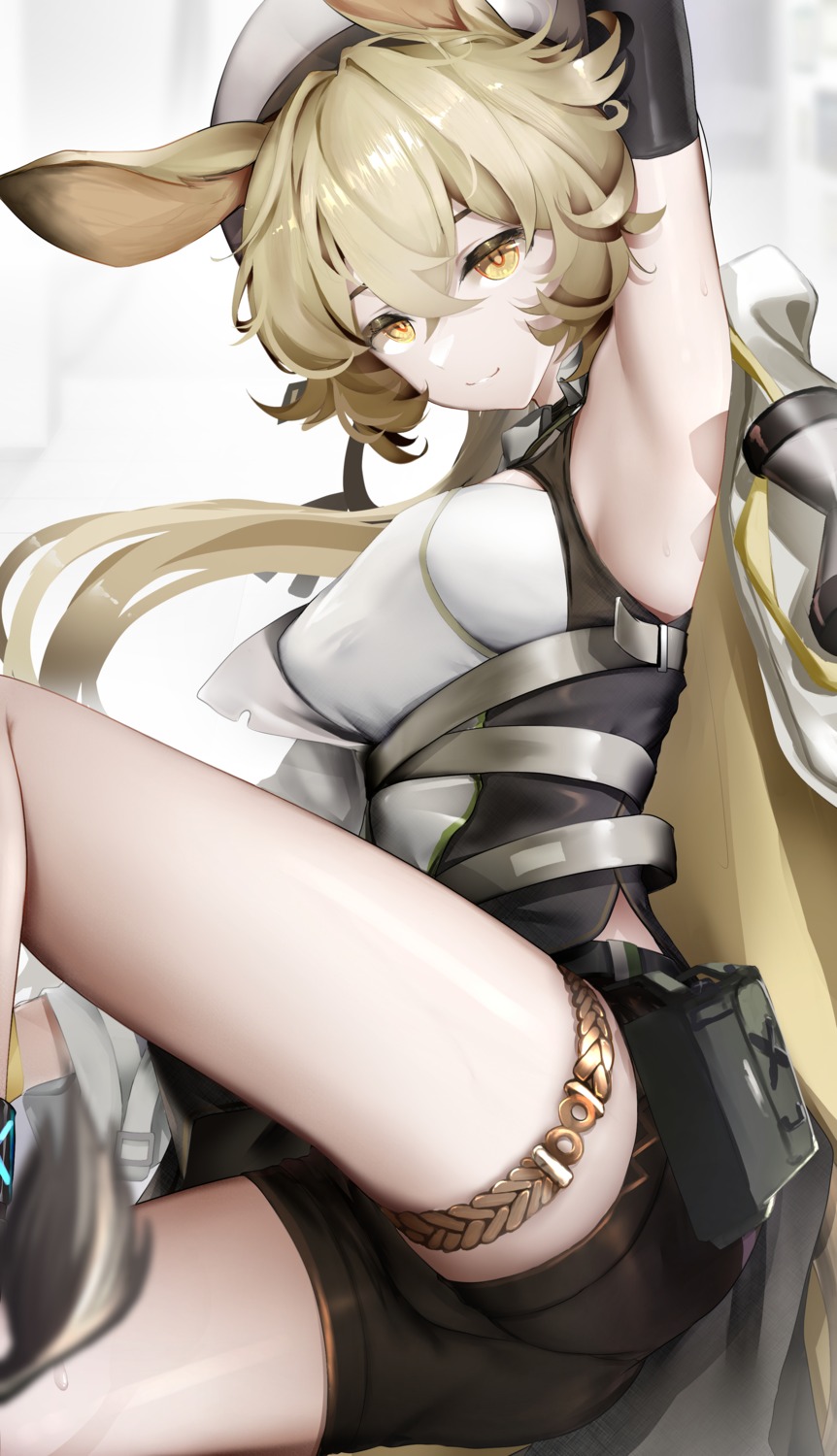 animal_ears, arknights, dorothy_(arknights), epicnoob278, garter, no_bra