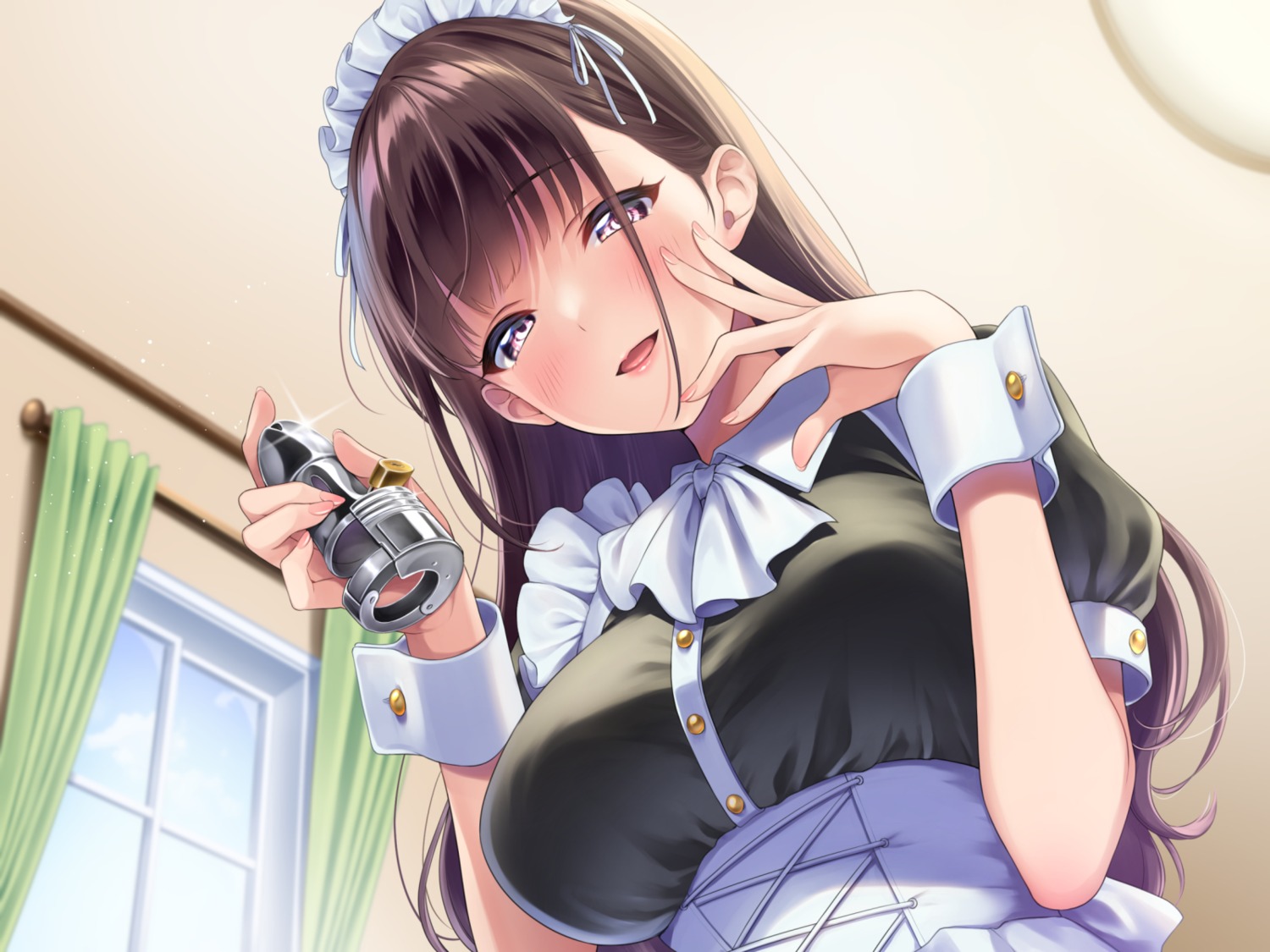 amagi_shino, maid, wallpaper