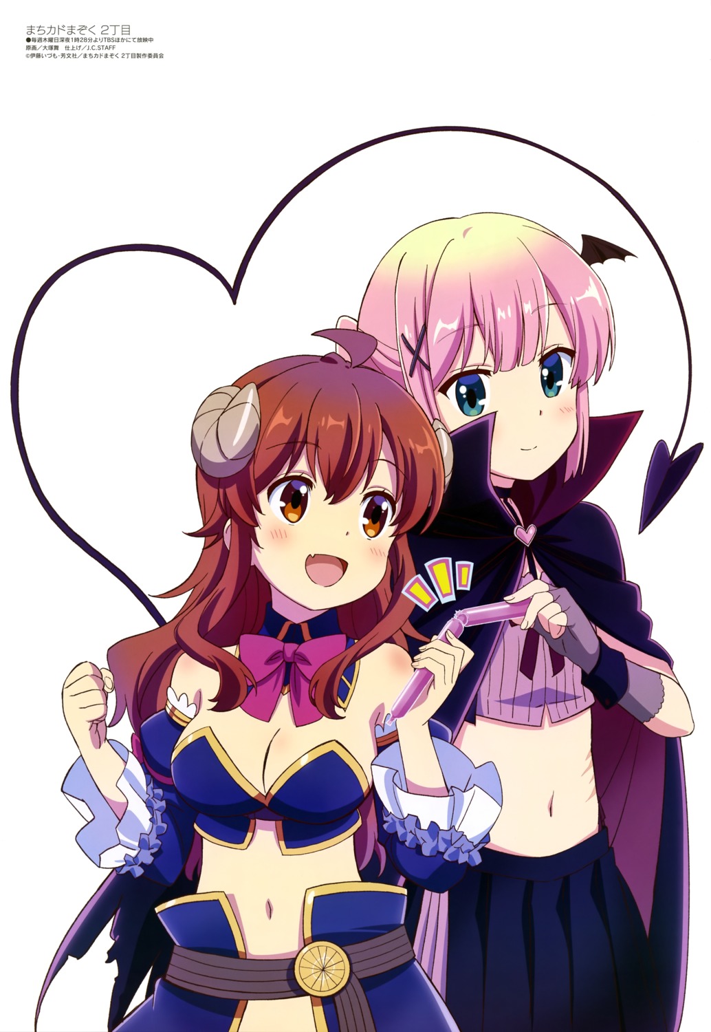 bikini_armor, chiyoda_momo, horns, machikado_mazoku, ootsuka_mai, tail, wings, yoshida_yuuko_(machikado_mazoku)