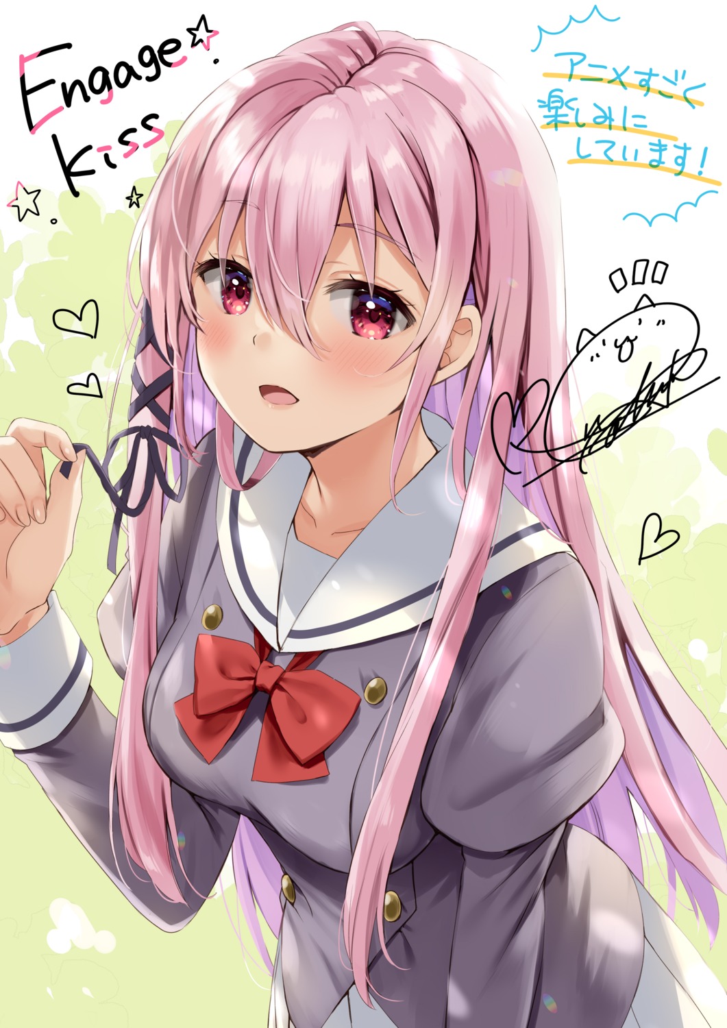 autographed, engage_kiss, kisara_(engage_kiss), natsume_eri, seifuku