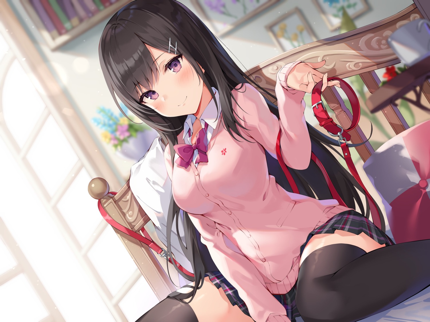 ale_nqki, seifuku, sweater, thighhighs