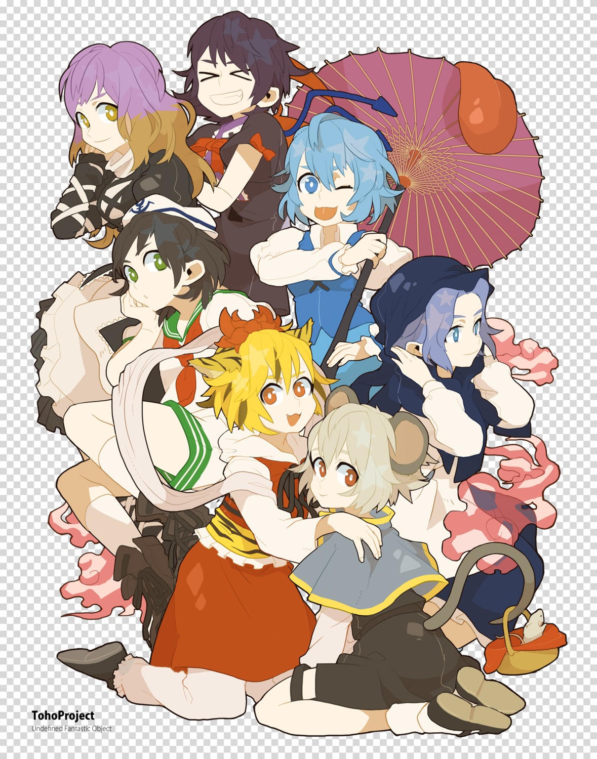 hal_(artist), heterochromia, hijiri_byakuren, houjuu_nue, kumoi_ichirin, murasa_minamitsu, nazrin, tatara_kogasa, toramaru_shou, touhou