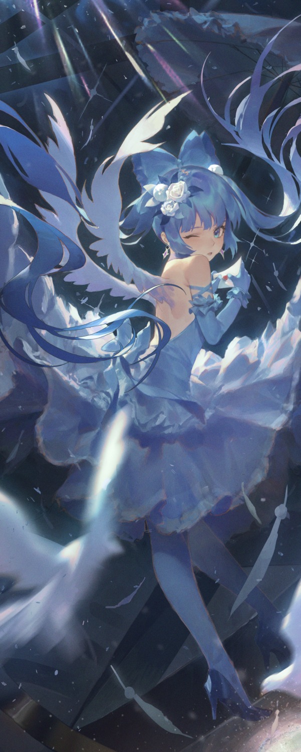 alter, dress, hatsune_miku, heels, no_bra, vocaloid, wings