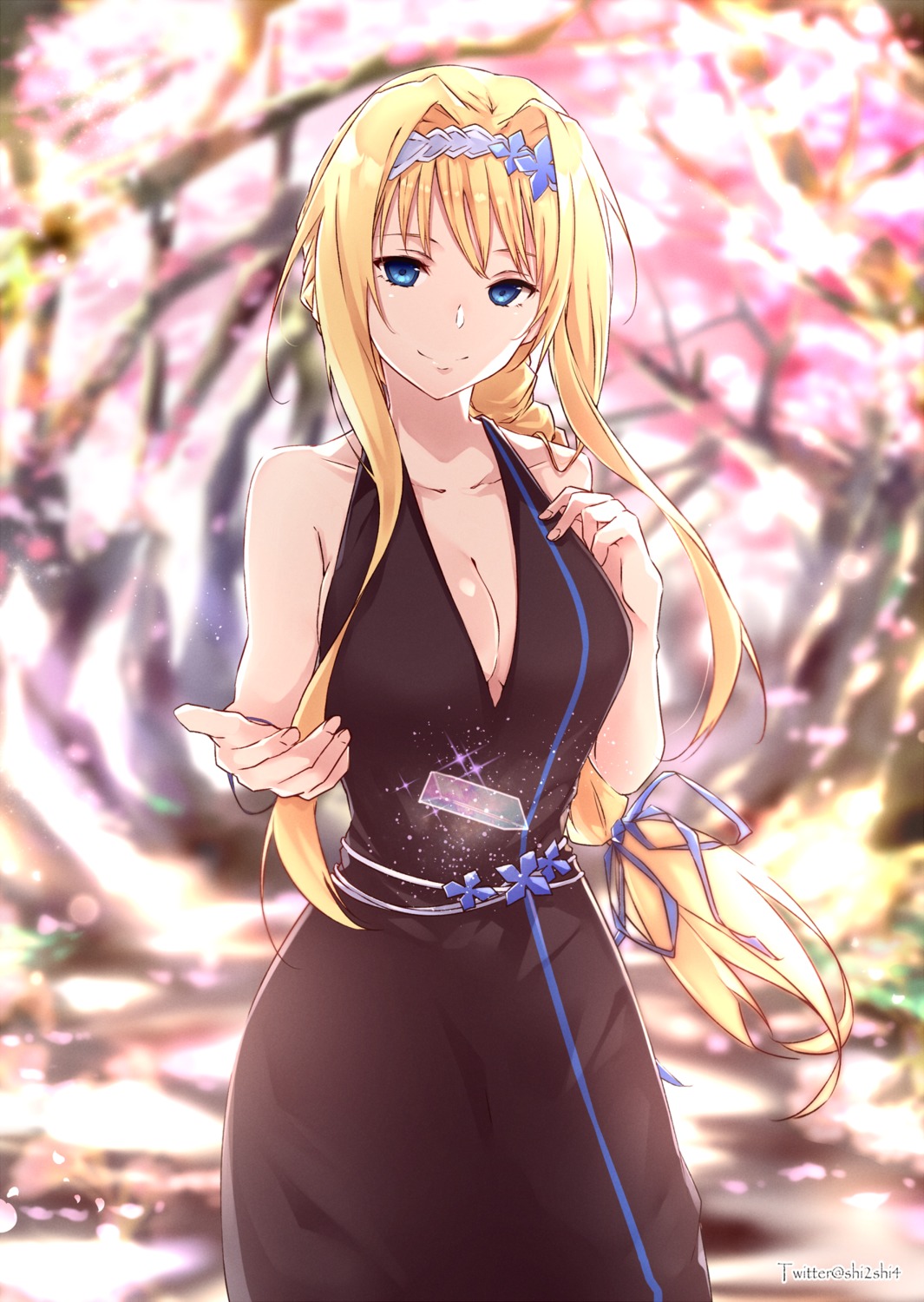 alice_zuberg, cleavage, dress, no_bra, shi-2, sword_art_online