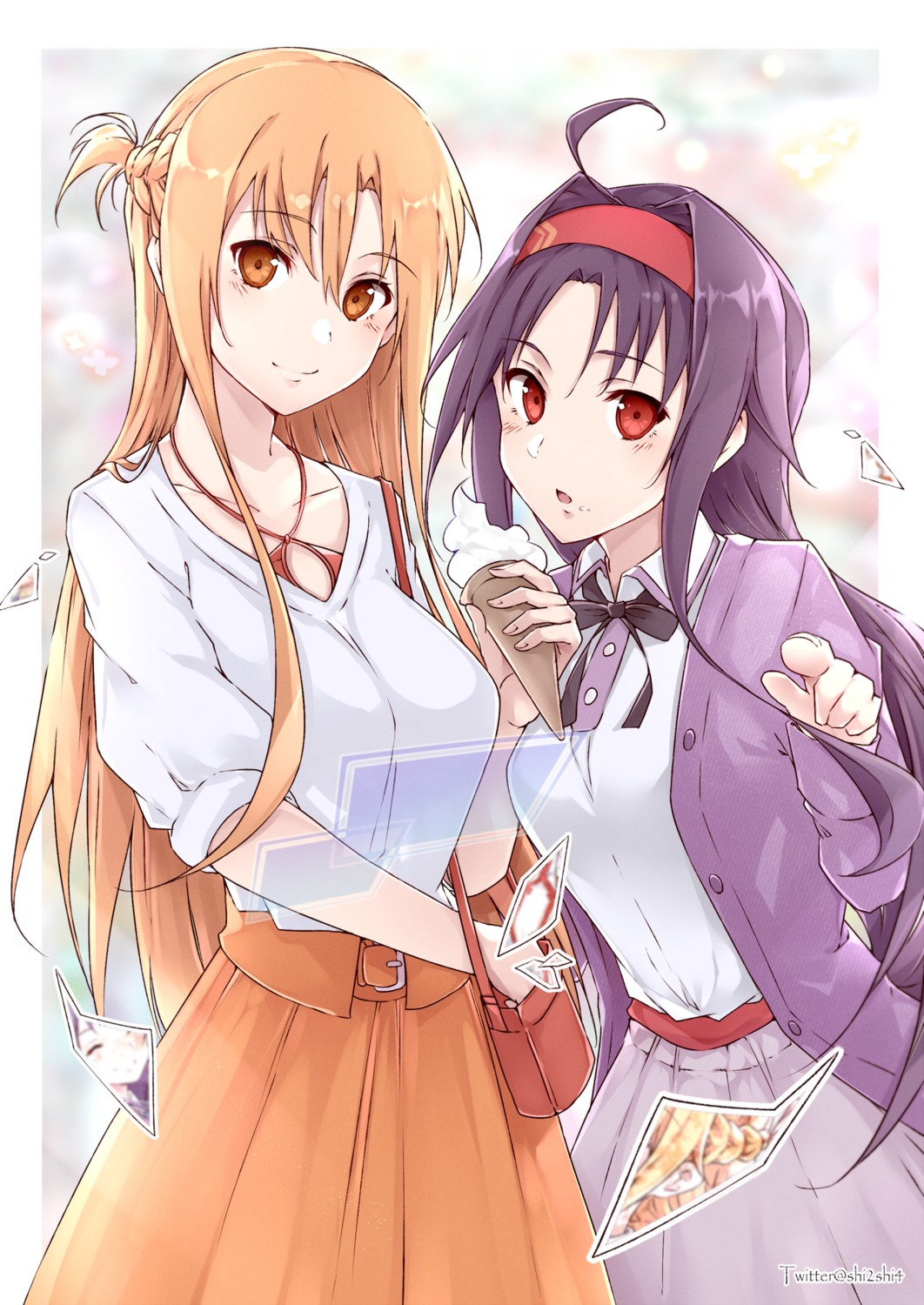 asuna_(sword_art_online), konno_yuuki, shi-2, sweater, sword_art_online