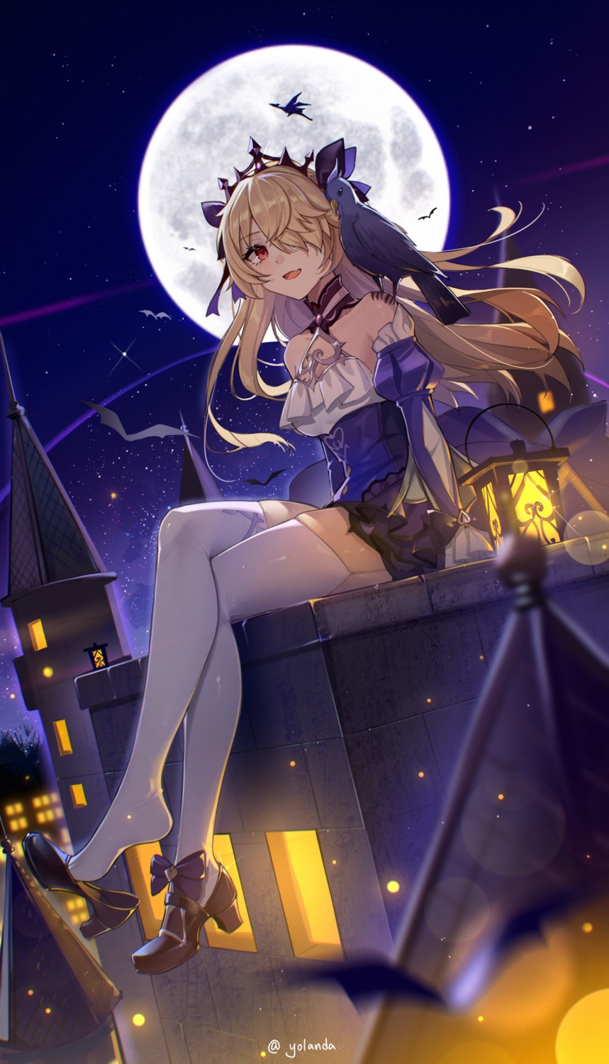 eyepatch, fischl, genshin_impact, heels, thighhighs, yolanda