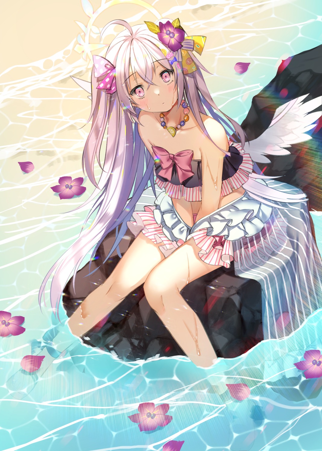 aile_(crossroads), angel, bikini, blue_archive, see_through, shirasu_azusa, swimsuits, wet
