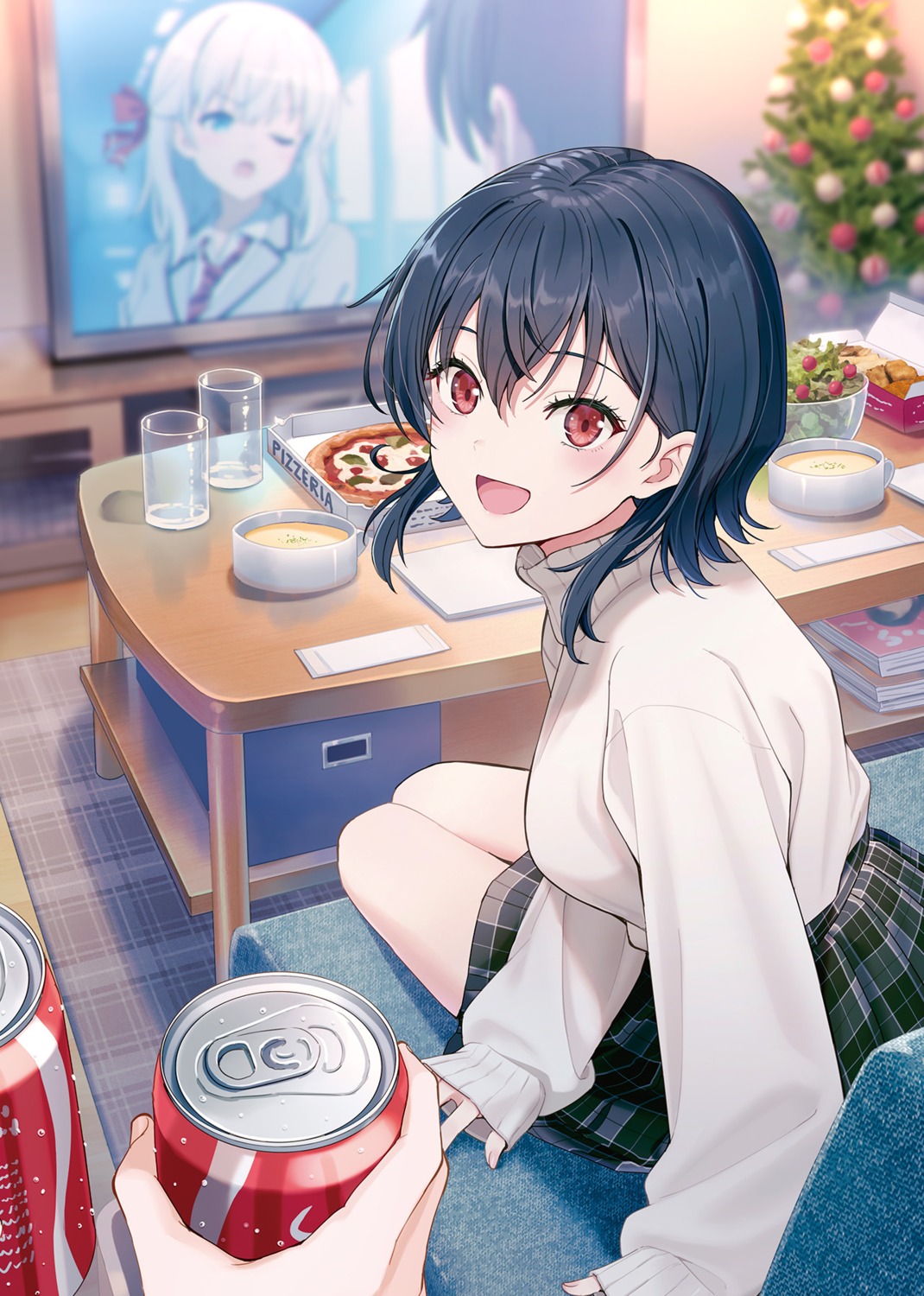 asanagi_umi, class_de_2-banme_ni_kawaii_onnanoko_to_tomodachi_ni_natta, hyuuga_azuri, seifuku, sweater