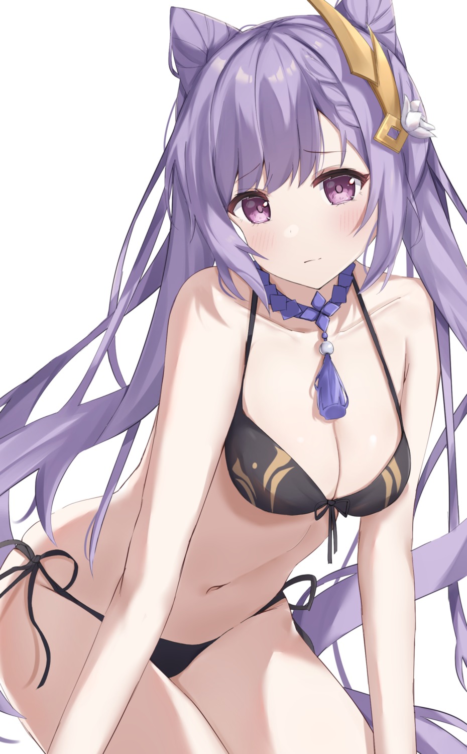 bikini, genshin_impact, keqing, nyuu_(pixiv12143565), swimsuits