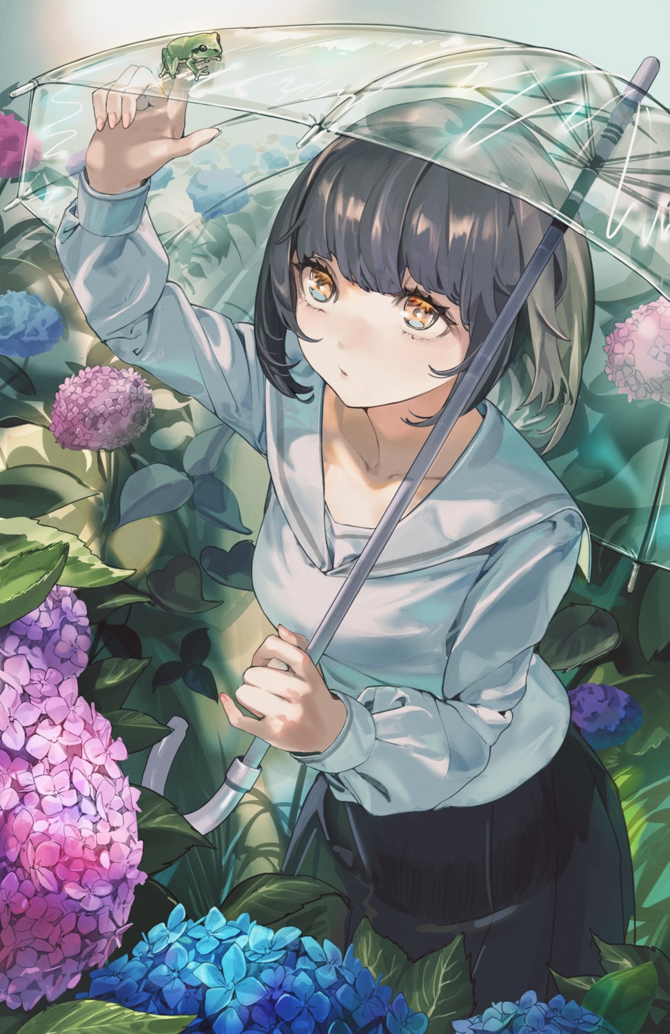 nik_ibi, seifuku, umbrella