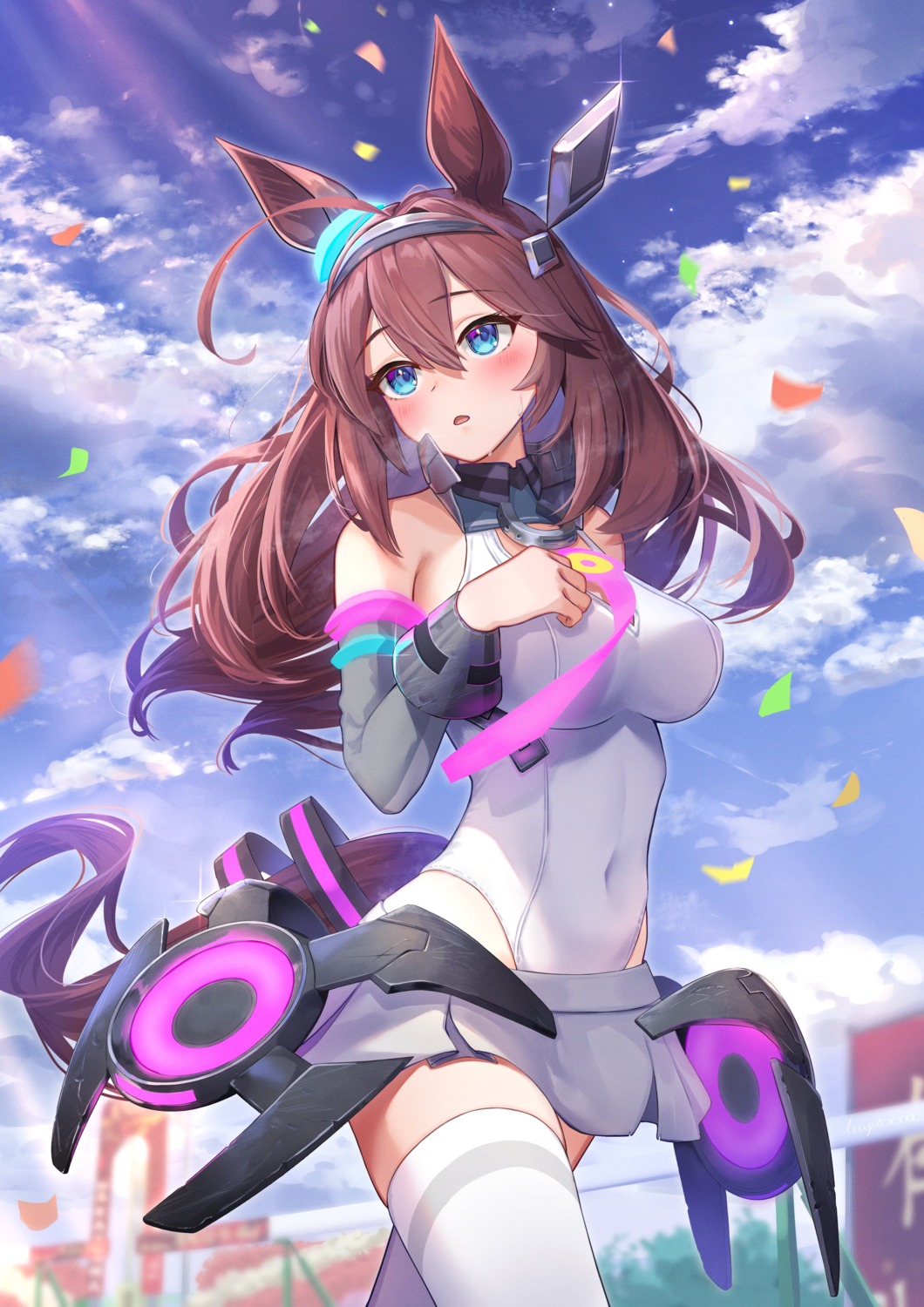 animal_ears, leotard, mihono_bourbon_(umamusume), tagme, tail, thighhighs, uma_musume_pretty_derby, uniform