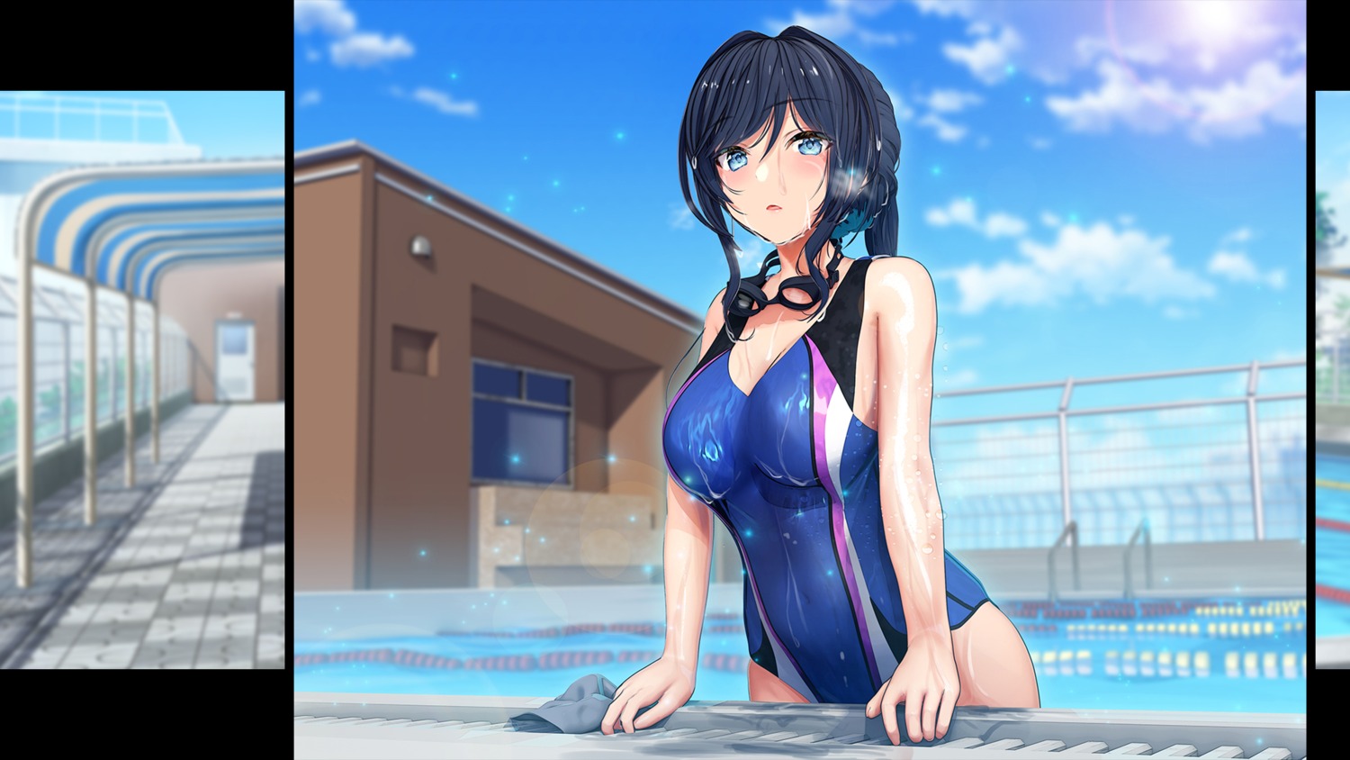 sugita_ranpaku, swimsuits, wallpaper, wet