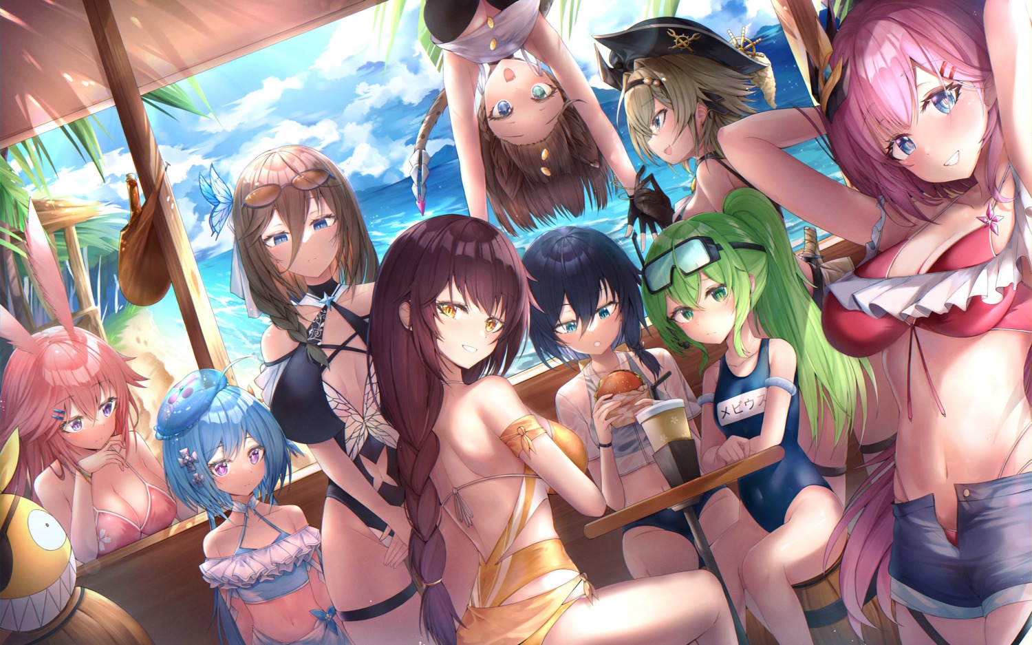 animal_ears, aponia_(honkai_impact), benghuai_xueyuan, bikini, bunny_ears, eden_(honkai_impact), garter, gr_greeze